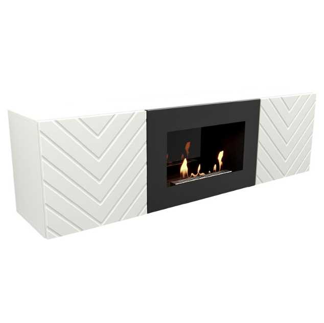 Тумба с биокамином Firelight BFP/P-1400V белая