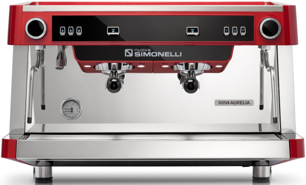 Рожковая кофемашина Nuova Simonelli AURELIA SEM 2Gr S (220V) (красная) (высокие группы) (дисплей на