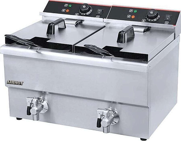 Фритюрница AIRHOT EF8T+8T (с краном)