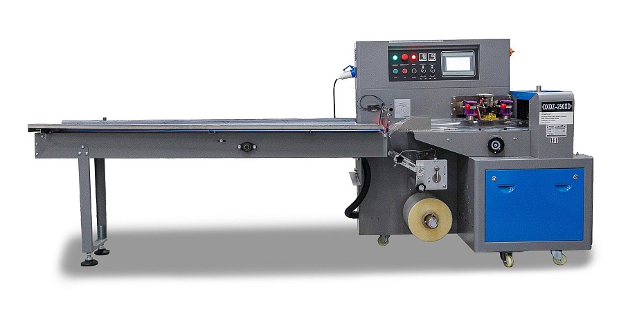 Горизонтальная упаковочная машина Hualian Machinery DXDZ-250XD (лент.100 мм, рег. форм., S 250, L 120-280, H 60)