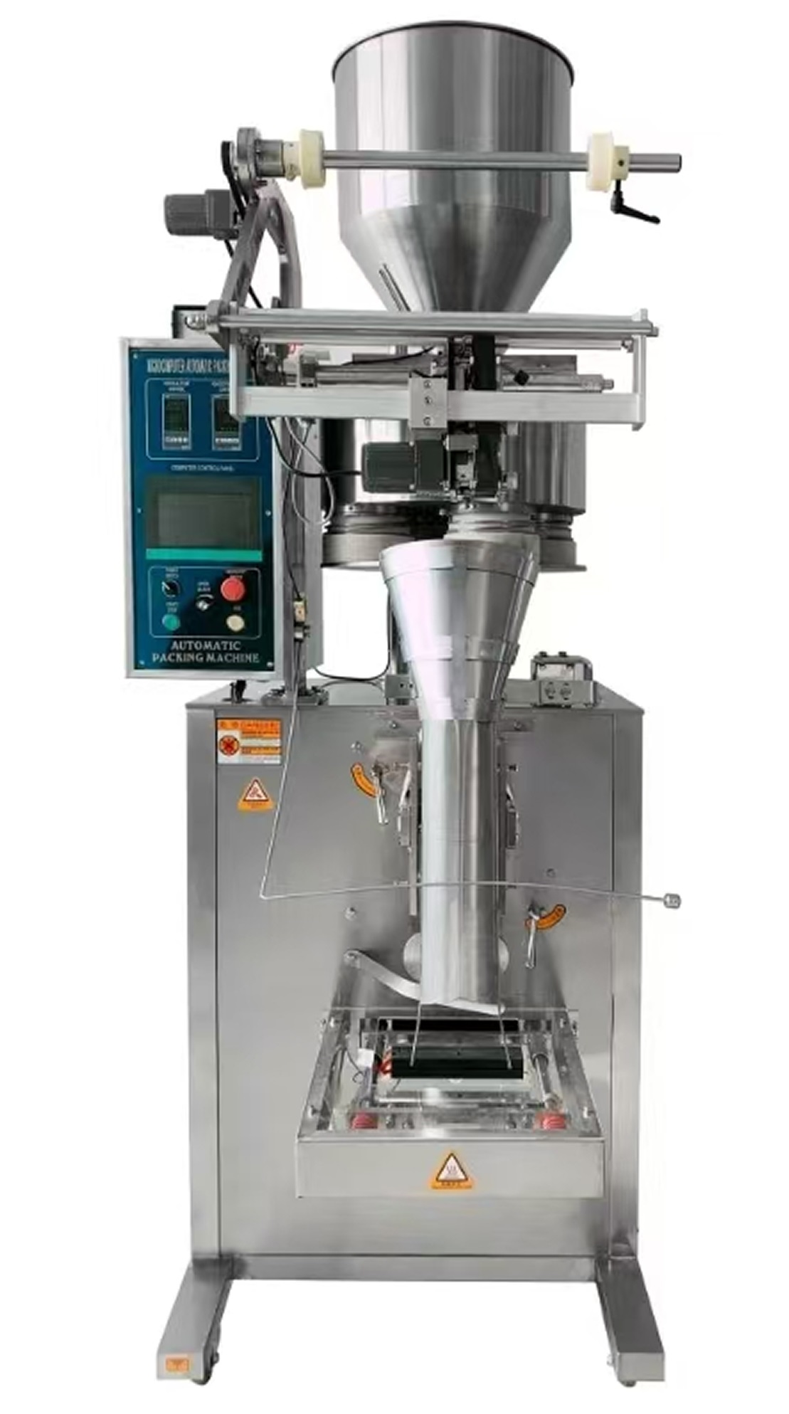 Автоматическая фасовочно-упаковочная машина Hualian Machinery DXDK-420RH-E (нерж., пакет-подушка, 900-1100 мл, W пленки 420 мм, зубч. нож)