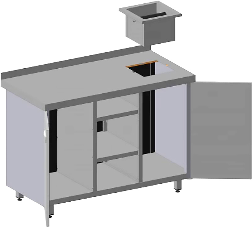 Барная станция для кофемашин Restoinox БСНКР-8/7-БП с нок-бокс