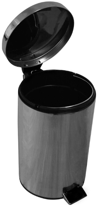 Урна педальная Luxstahl 12л нерж. 250х400 мм [RGS-3053А]