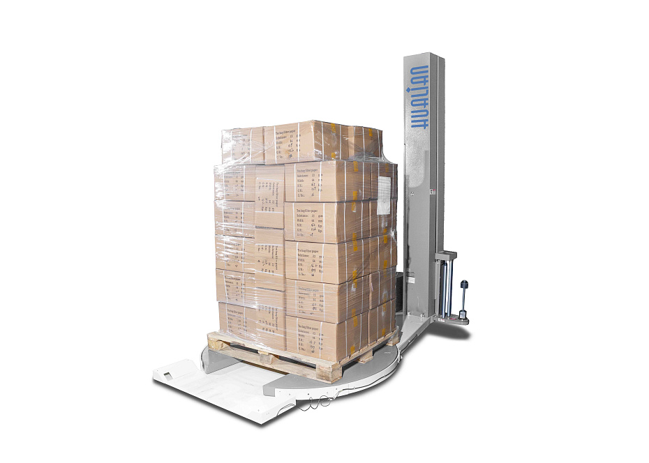 Паллетоупаковщик Hualian Machinery HL-1650EF Эко с E-платформой (с механическим натяжением)